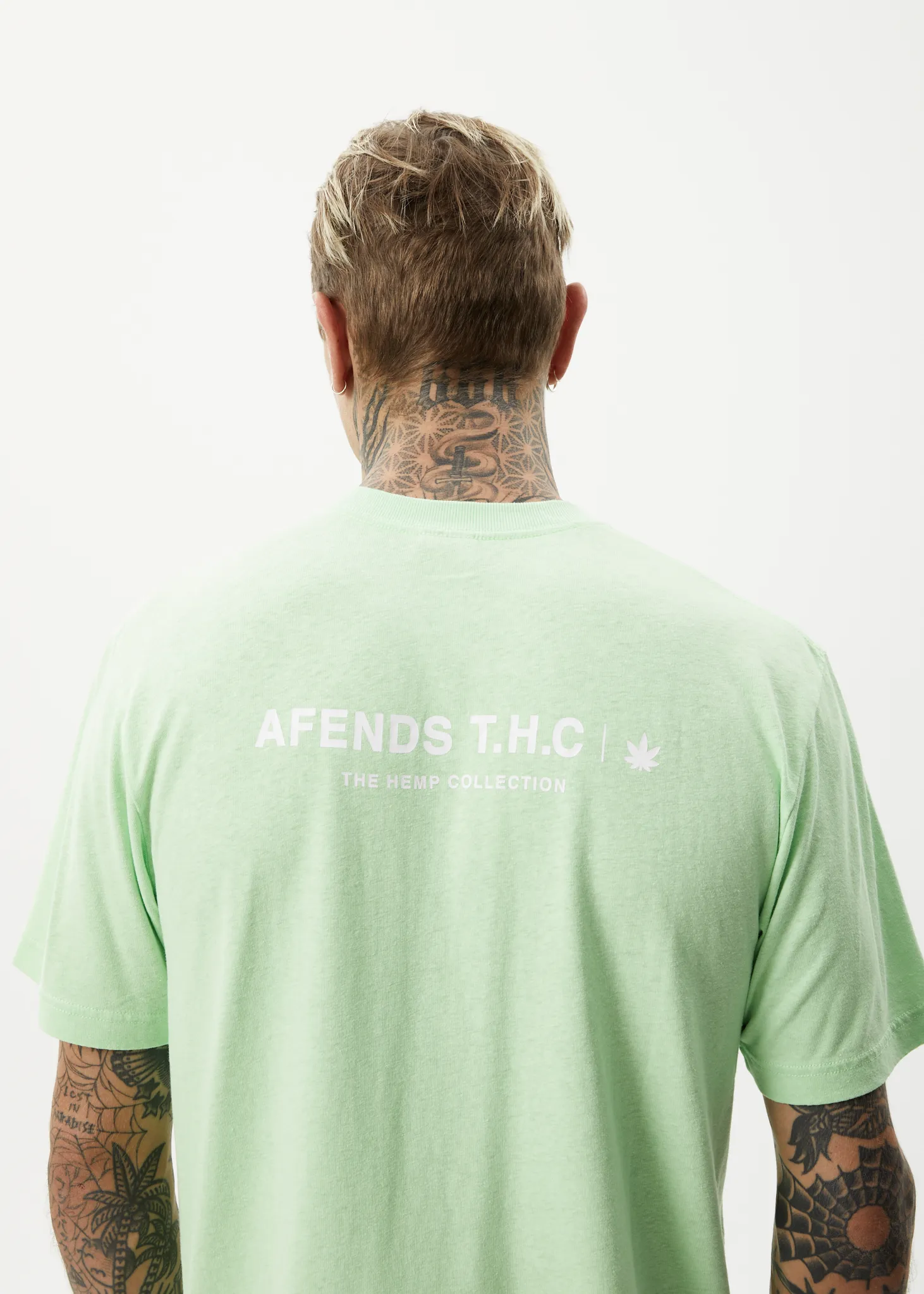 AFENDS Mens Horizon - Retro T-Shirt - Lime Green