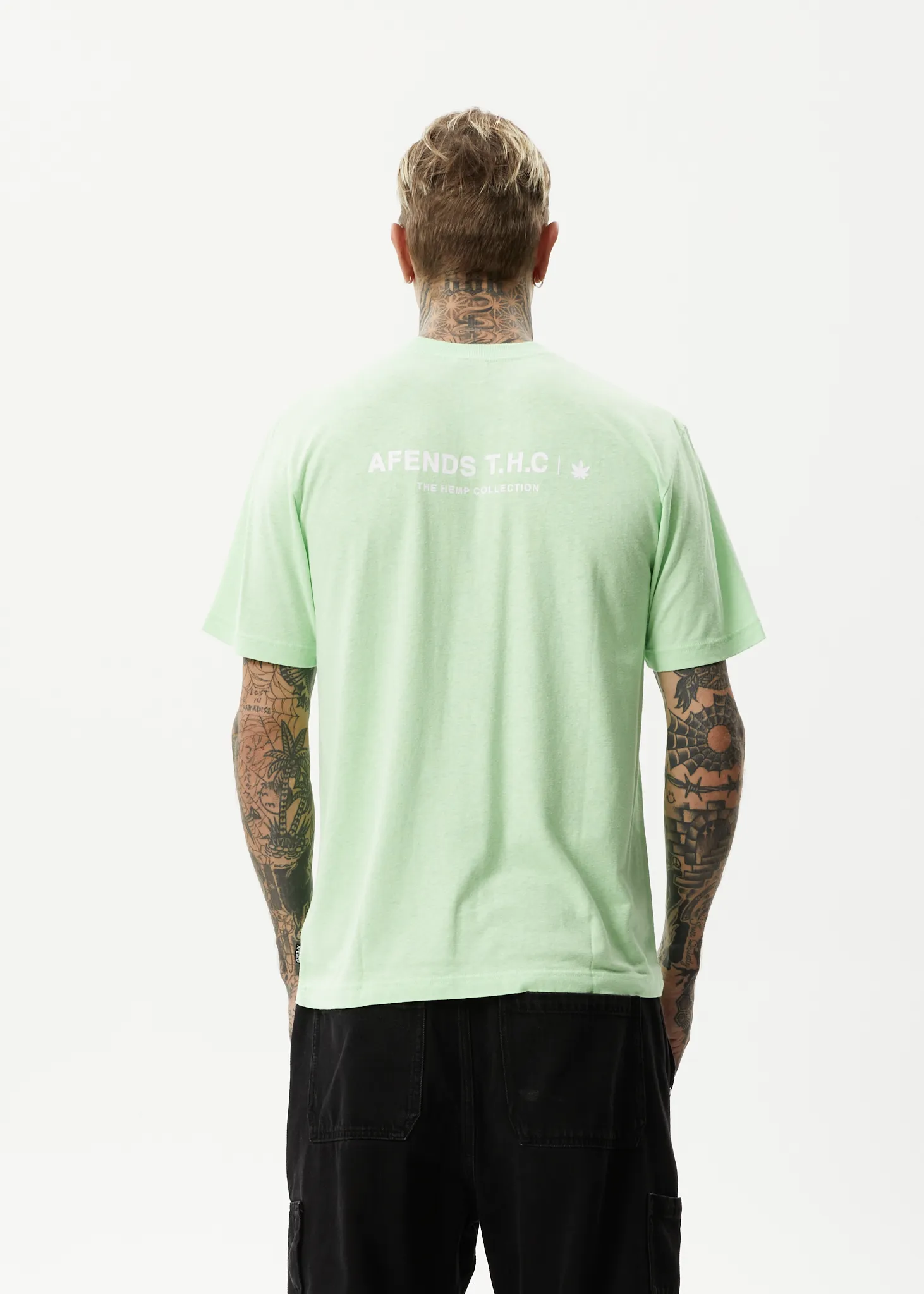 AFENDS Mens Horizon - Retro T-Shirt - Lime Green