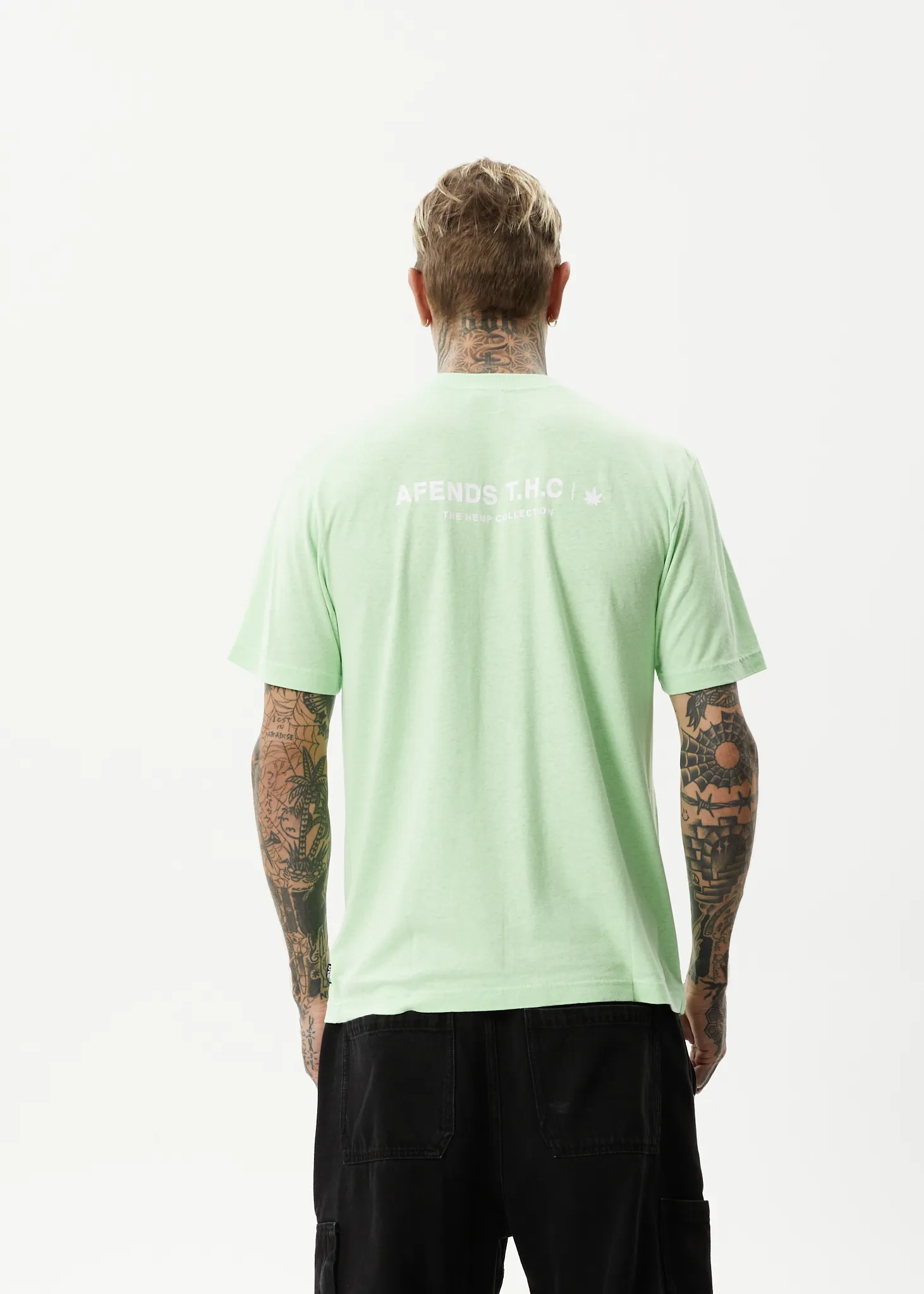 AFENDS Mens Horizon - Retro T-Shirt - Lime Green