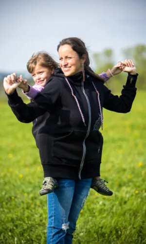 Angel Wings Babywearing Hoodie Black