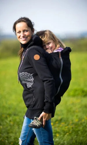 Angel Wings Babywearing Hoodie Black