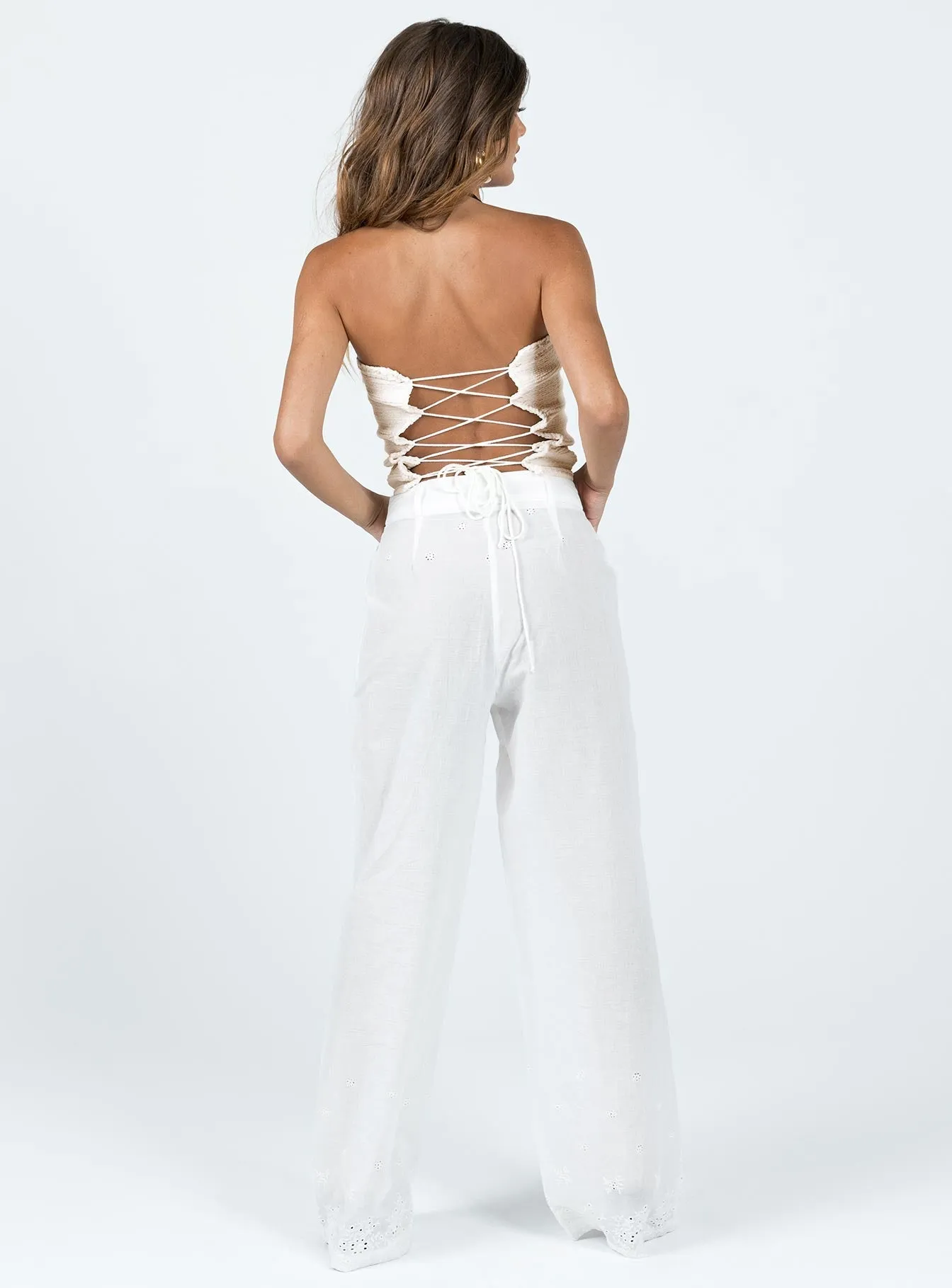 Archer Pants White Anglaise