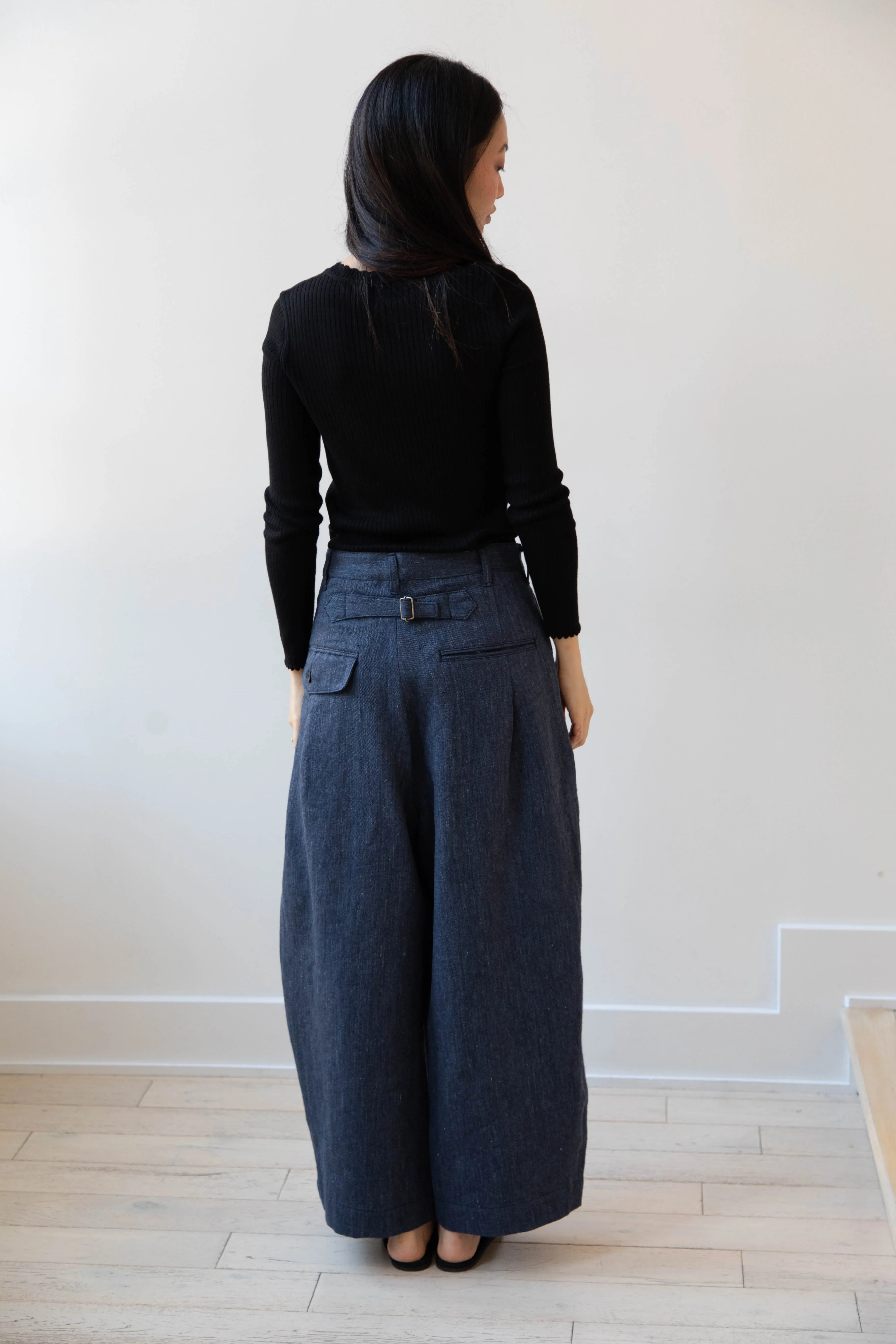 Aseedonclöud | Sankayo Trousers in Indigo Denim Wool