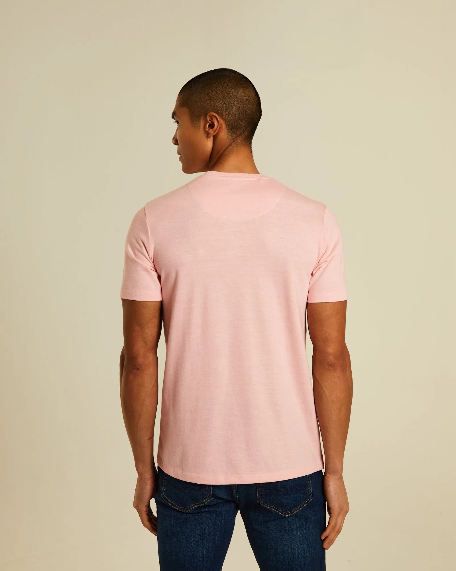 Basic Sky O Neck Bermuda Pink