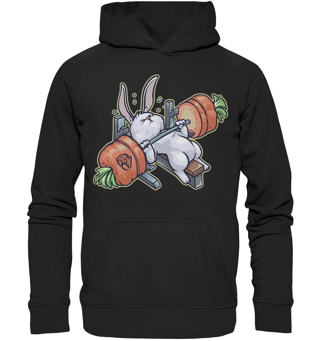 Benchpressing white bunny Hoodie (EU) 3XL 