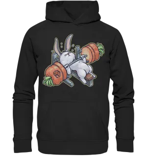 Benchpressing white bunny Hoodie (EU) 3XL 