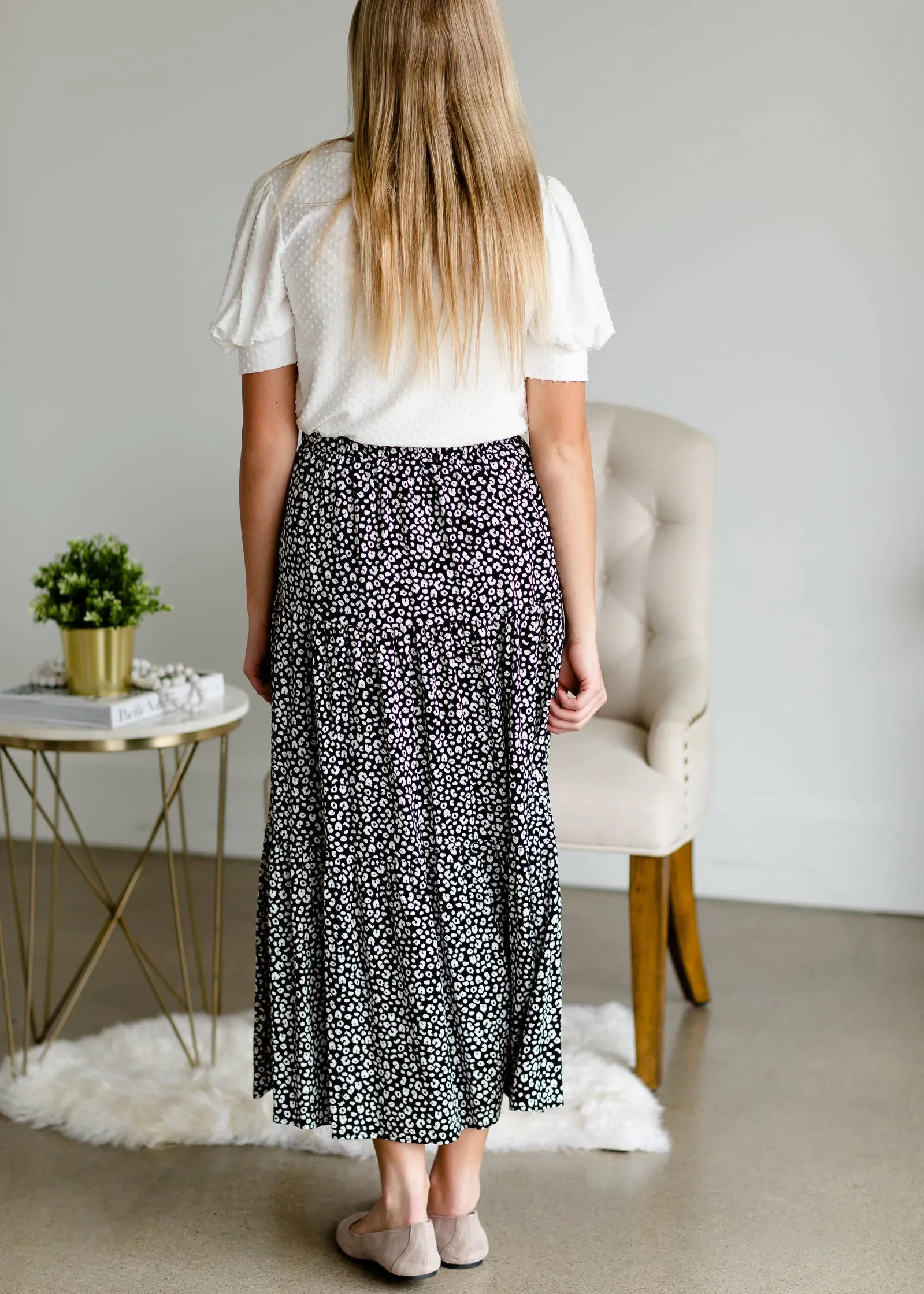 Black Animal Print Flowy Skirt - FINAL SALE