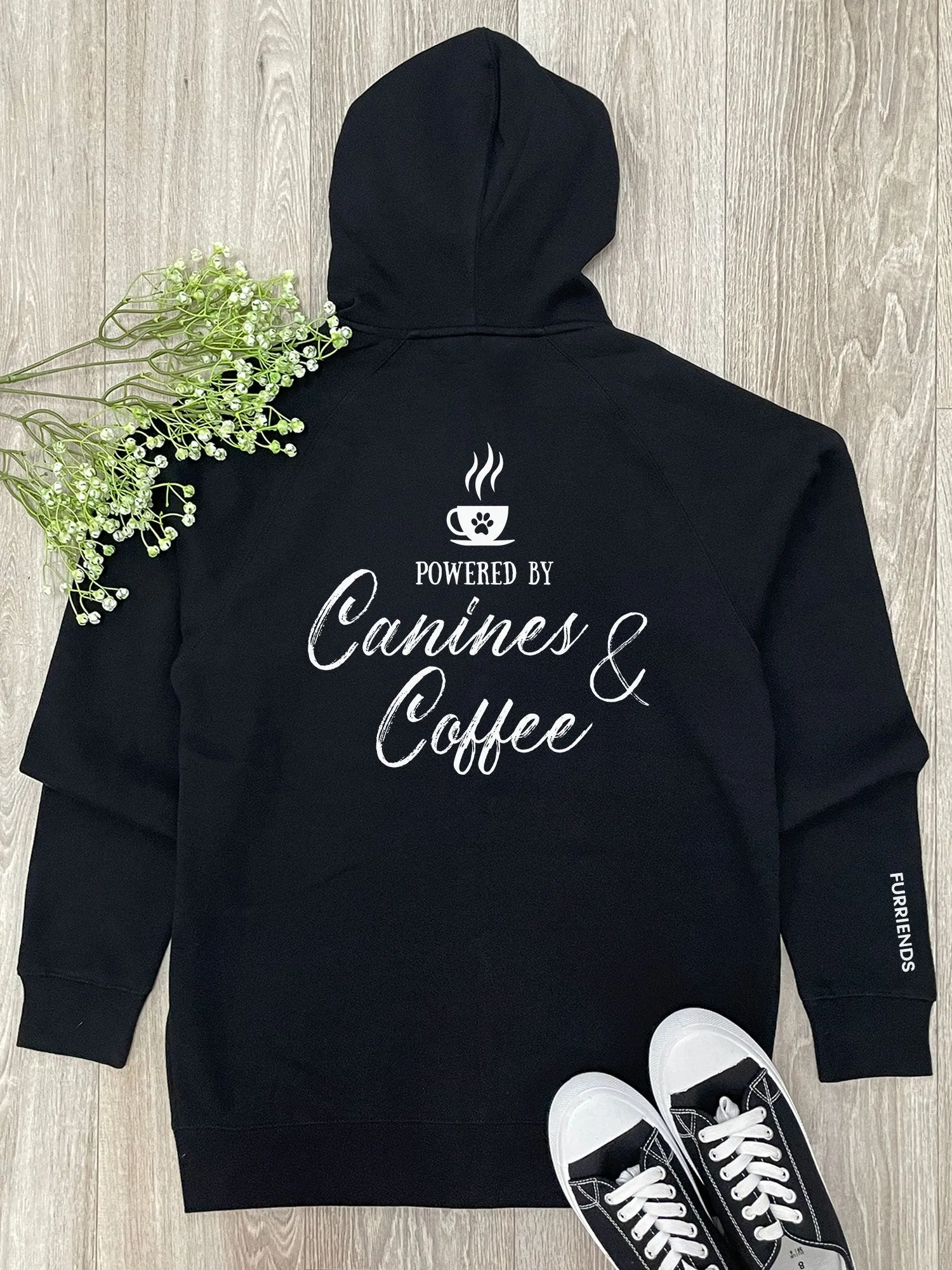 Canines & Coffee Zip Front Hoodie