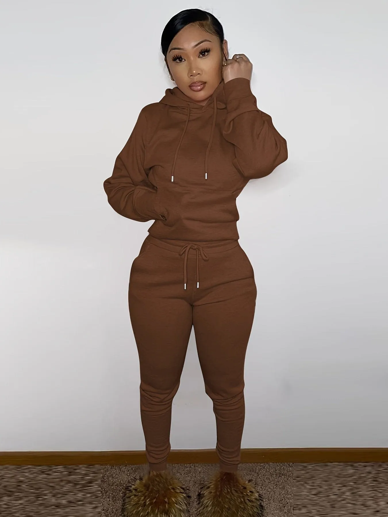 Casual Hooded Top and Sweatpants Set