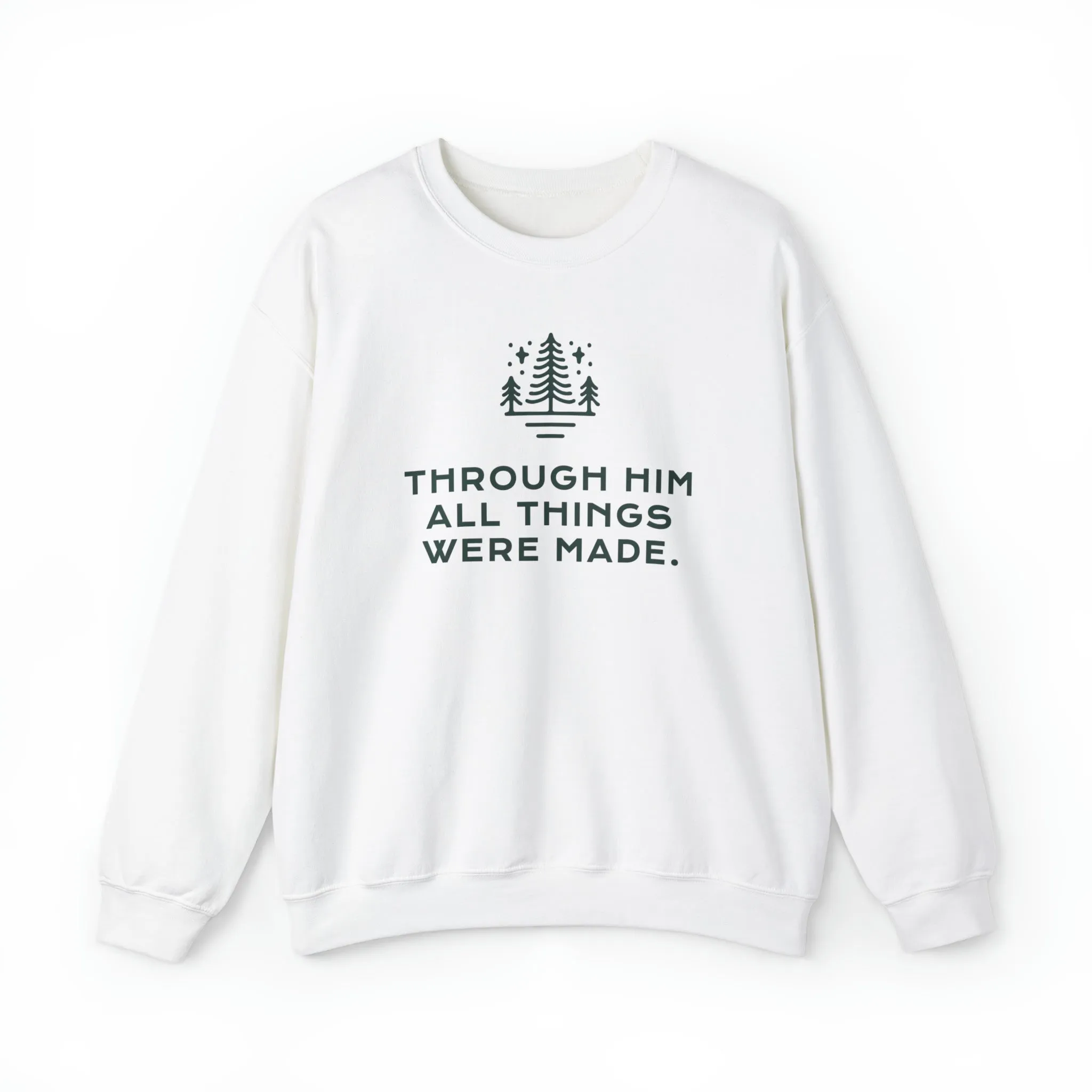 Christian Crewneck Sweater - Through Him Bible Verse Sweatshirt - TWCC