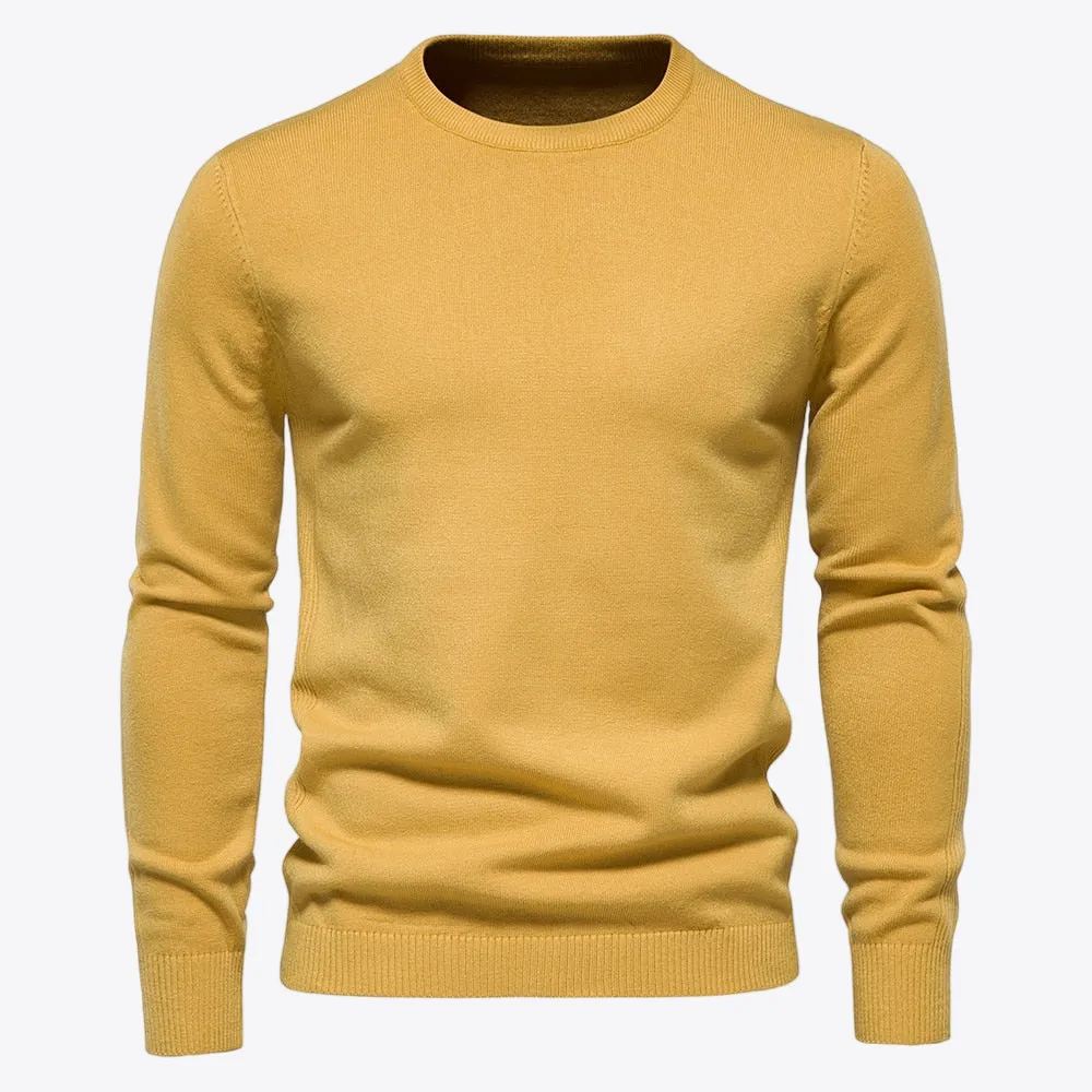 Citrus Lemon Long Sleeve Wool Mens Sweater