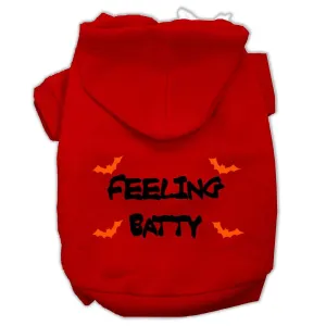 Feeling Batty Screen Print Pet Hoodies Red Size XL (16)