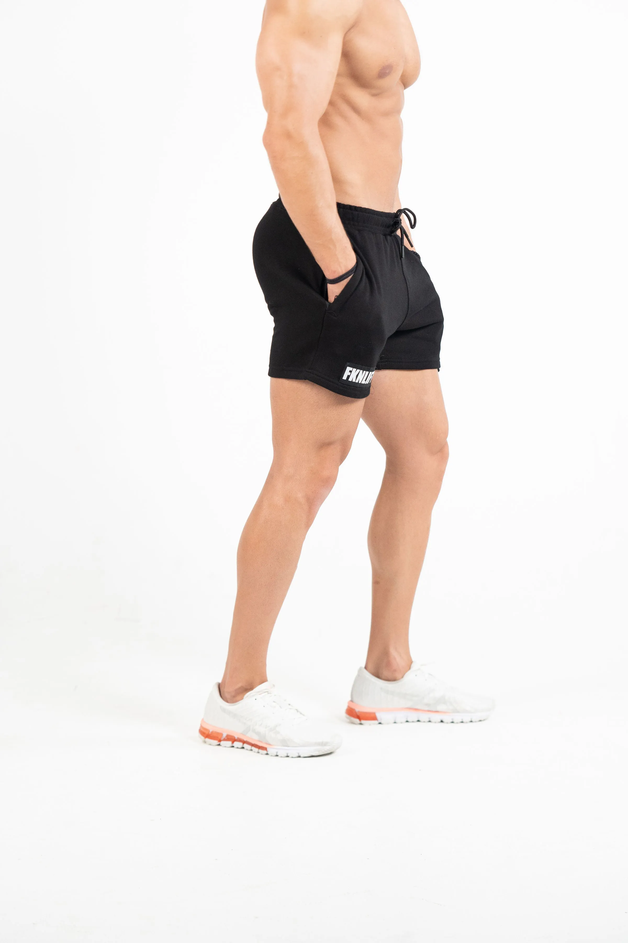 FKNLIFT | Men's 100% Cotton Gym Shorts | Black