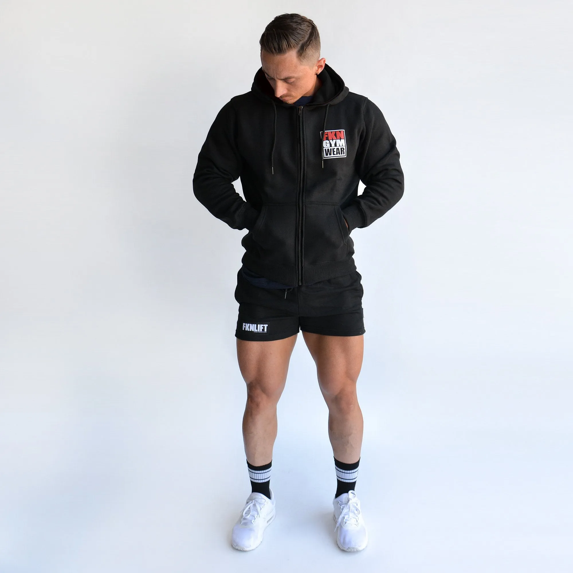 FKNLIFT | Men's 100% Cotton Gym Shorts | Black