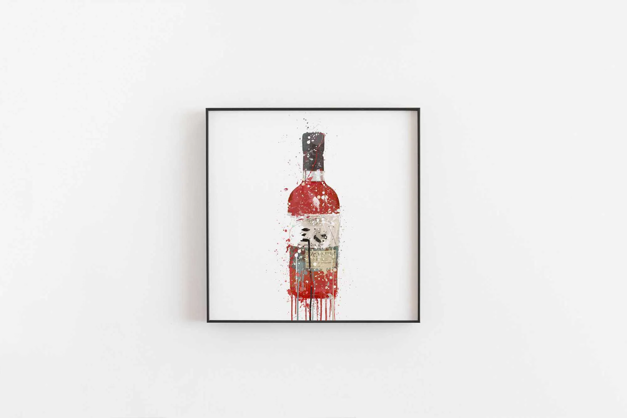 Gin Bottle Wall Art Print 'Berry'