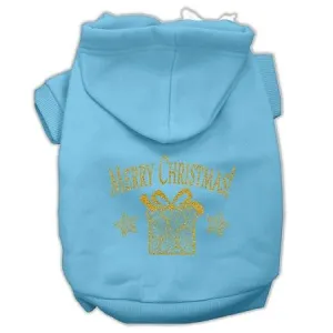 Golden Christmas Present Pet Hoodies Baby Blue Size XXXL (20)