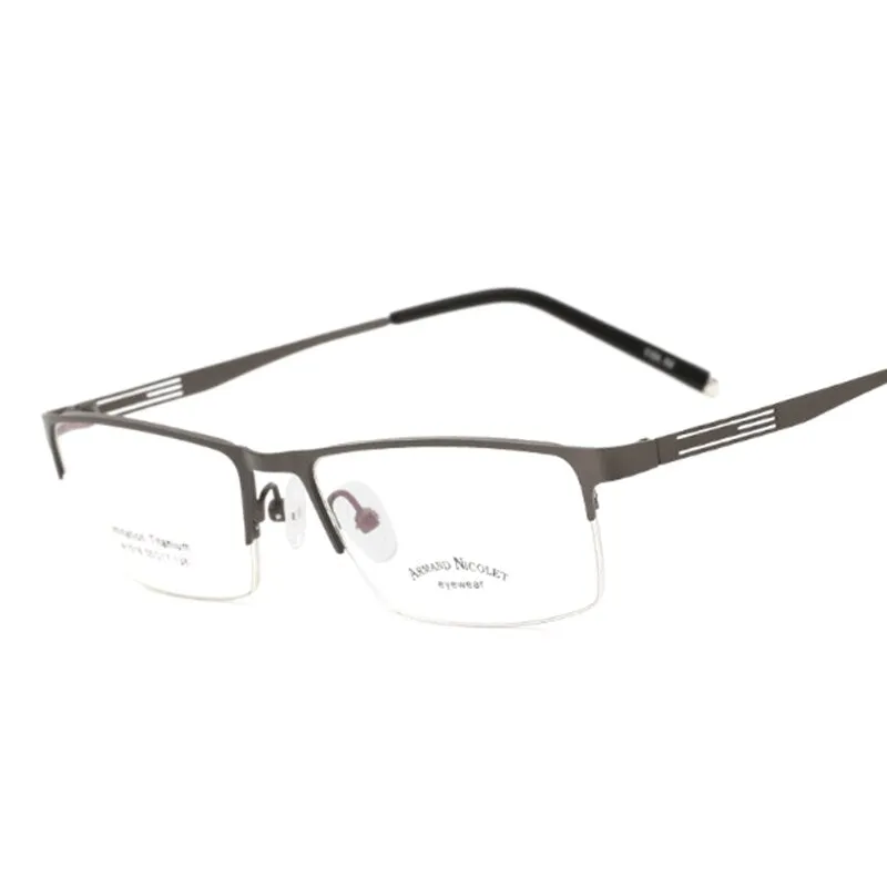 Handoer Unisex Semi Rim Rectangle Titanium Eyeglasses A1518