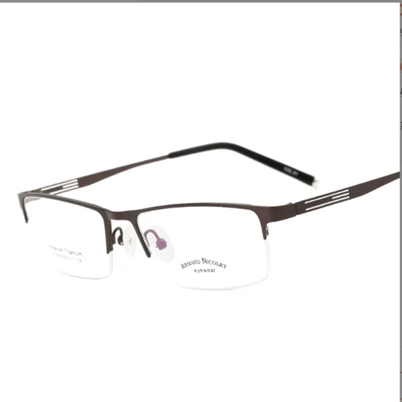 Handoer Unisex Semi Rim Rectangle Titanium Eyeglasses A1518