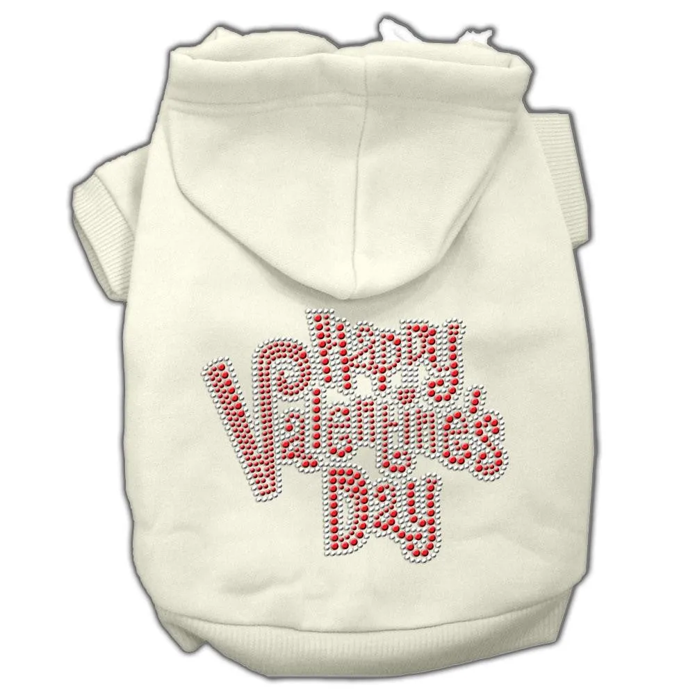 Happy Valentines Day Rhinestone Hoodies Cream XXXL(20)