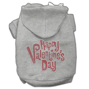 Happy Valentines Day Rhinestone Hoodies Grey S (10)