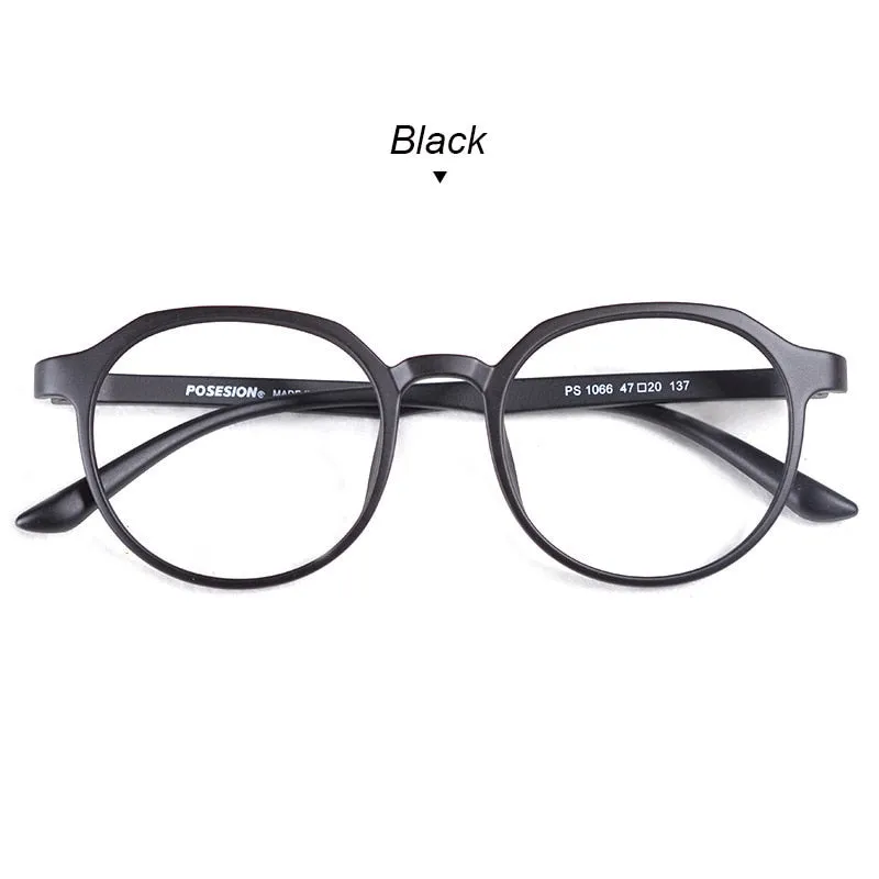 Hdcrafter Unisex Full Rim Round TR 90 Acetate Frame Eyeglasses Ps1066