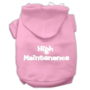 High Maintenance Screen Print Pet Hoodies Light Pink Xs (8)