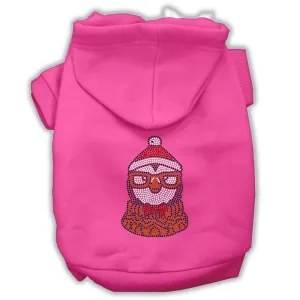 Hipster Penguin Rhinestone Dog Hoodie Bright Pink M (12)