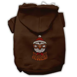 Hipster Penguin Rhinestone Dog Hoodie Brown M (12)