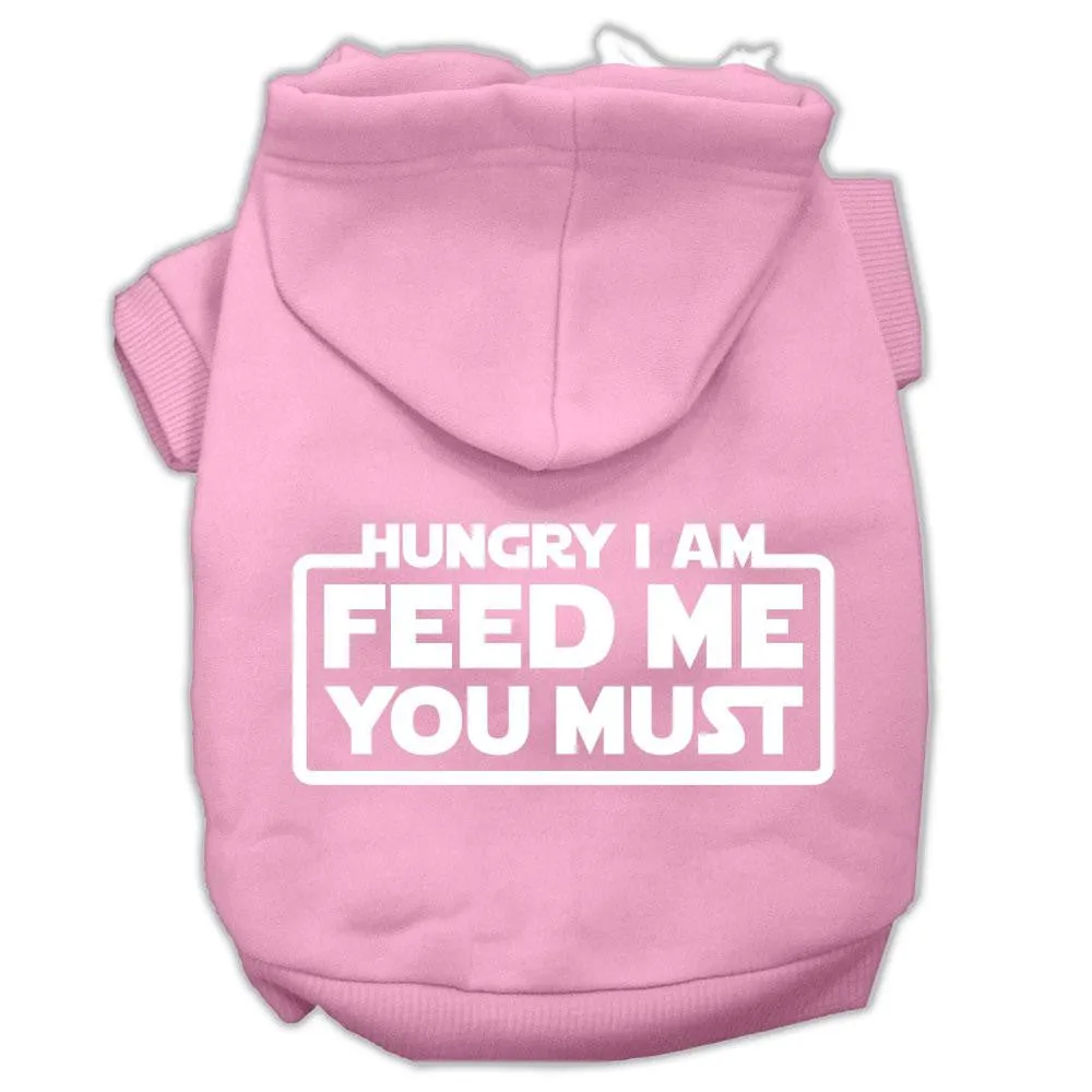 Hungry I Am Screen Print Pet Hoodies Light Pink Size Lg (14)