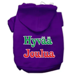 Hyvaa Joulua Screen Print Pet Hoodies Purple XL (16)