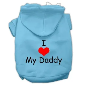 I Love My Daddy Screen Print Pet Hoodies Baby Blue Size XXXL (20)