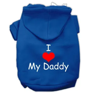 I Love My Daddy Screen Print Pet Hoodies Blue Size XL (16)