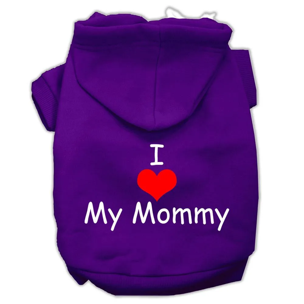 I Love My Mommy Screen Print Pet Hoodies Purple Size XXXL (20)