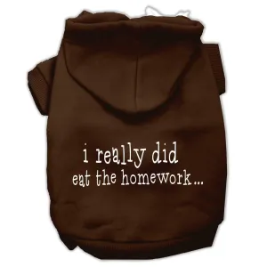 I really did eat the Homework Screen Print Pet Hoodies Brown Size L (14)