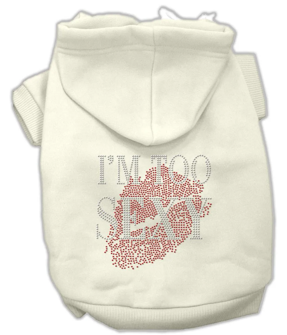 I'm Too Sexy Rhinestone Hoodies Cream XS (8)