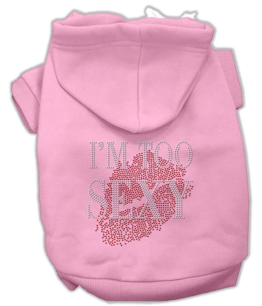 I'm Too Sexy Rhinestone Hoodies Pink Xs (8)