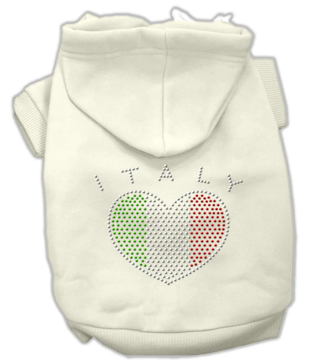 Italian Rhinestone Hoodies Cream M (12)