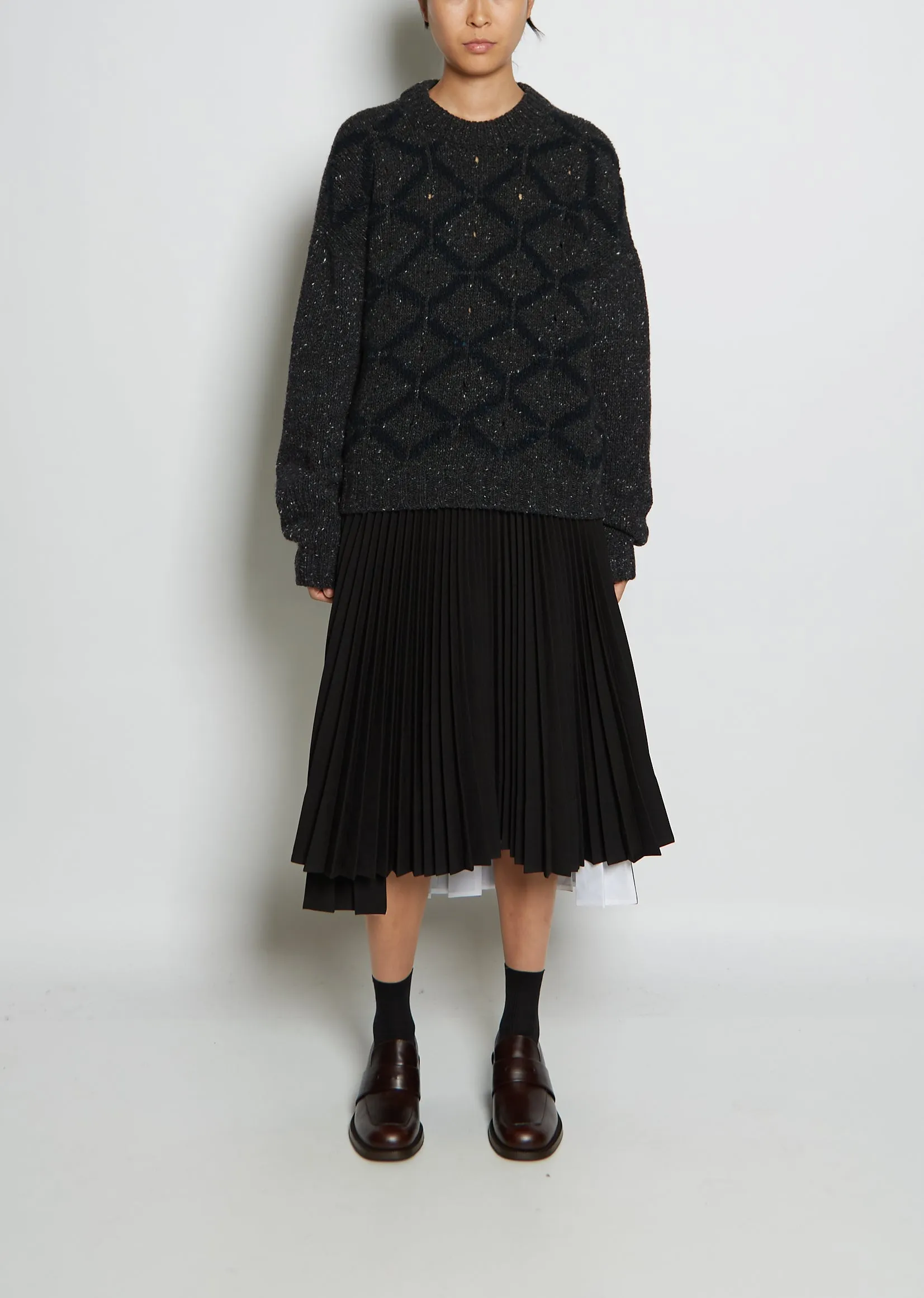 Jacquard Wool Cashmere Knit Sweater