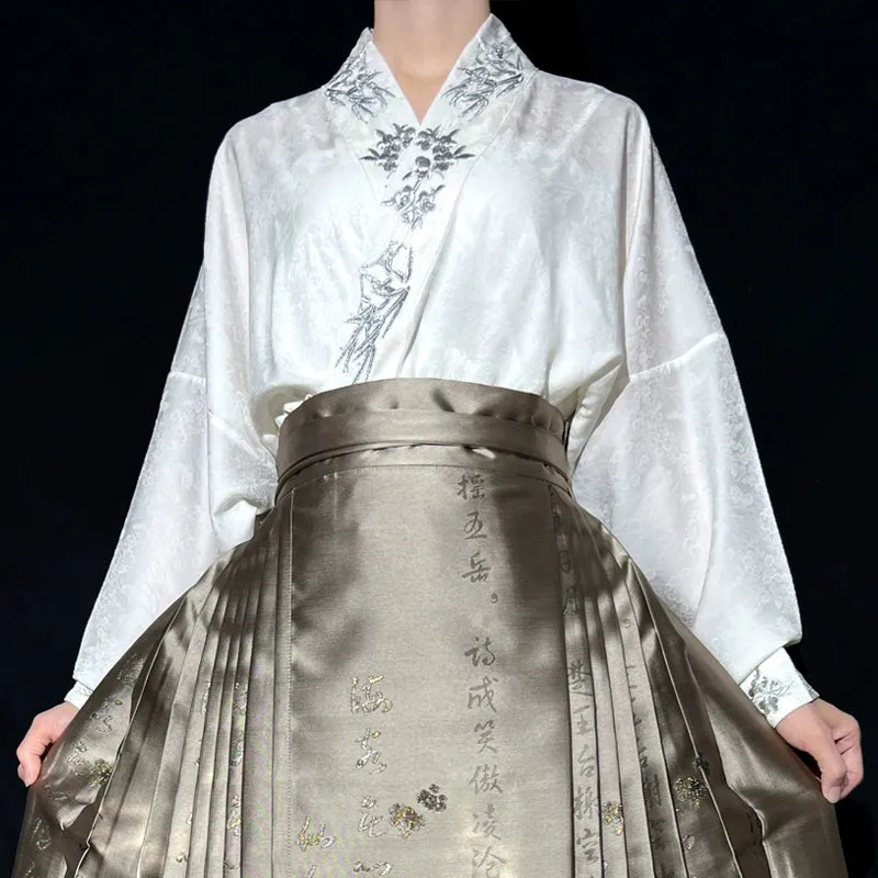 Jiang Shang Yin 江上吟 Song on the River Ming Dynasty Calligraphy & Mountains Mamian Skirt