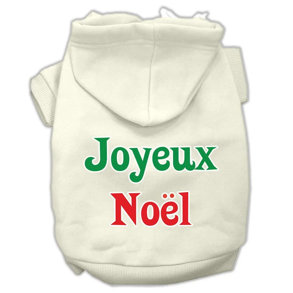 Joyeux Noel Screen Print Pet Hoodies Cream Size XXXL(20)