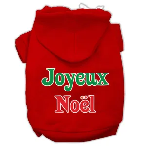 Joyeux Noel Screen Print Pet Hoodies Red Size XXL (18)