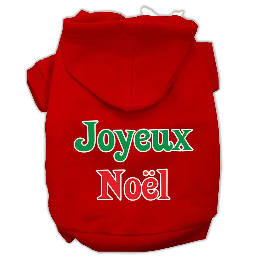 Joyeux Noel Screen Print Pet Hoodies Red Size XXL (18)