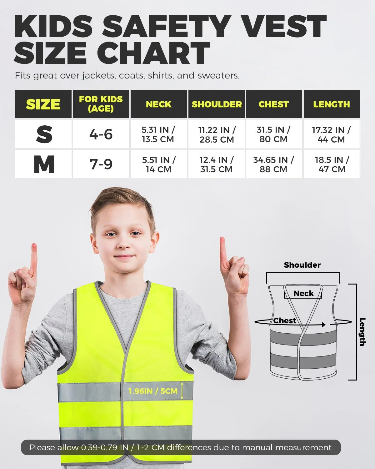 Kids Reflective Vest High Visibility Vest Child