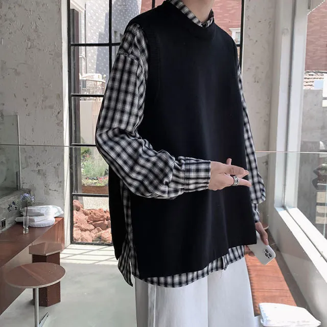 [Korean Style] 3 Colors Wool Sleeveless Pullover Sweaters