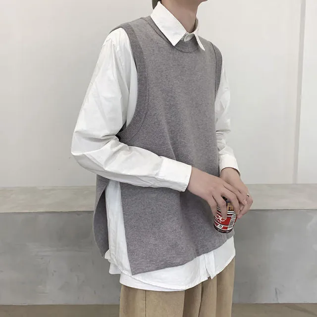 [Korean Style] 3 Colors Wool Sleeveless Pullover Sweaters