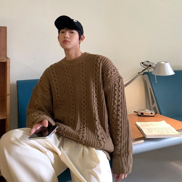 [Korean Style] 4 Colors Wool Oversized Knitted Sweater