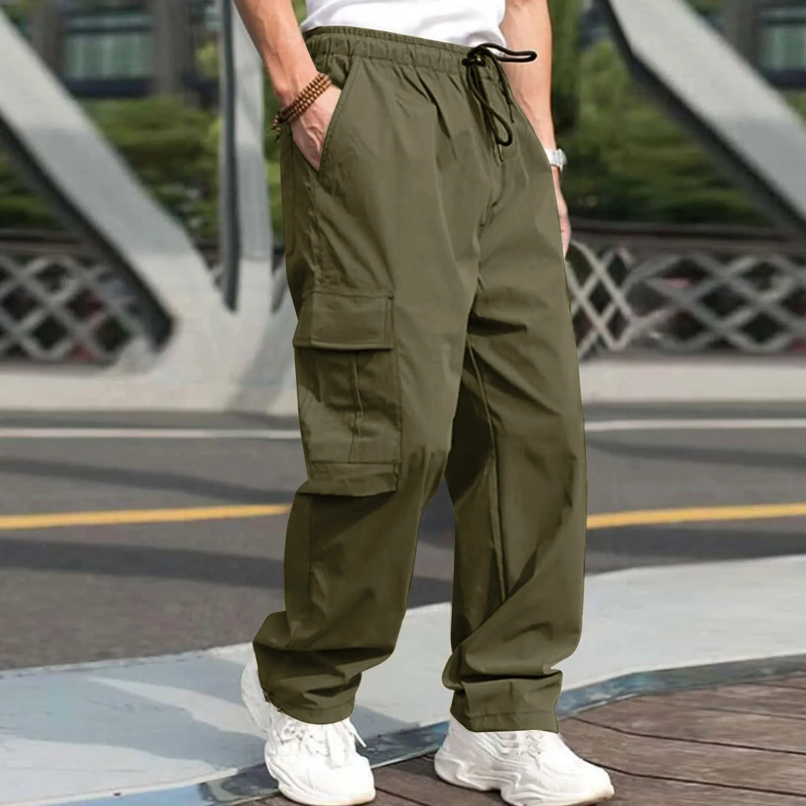 Men's Loose Cargo Pants with Drawstring | Perfect for Summer