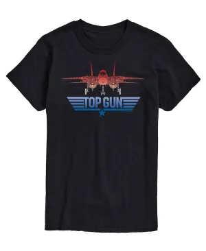 Men's top gun logo T-shirt with airplane print AIRWAVES, black