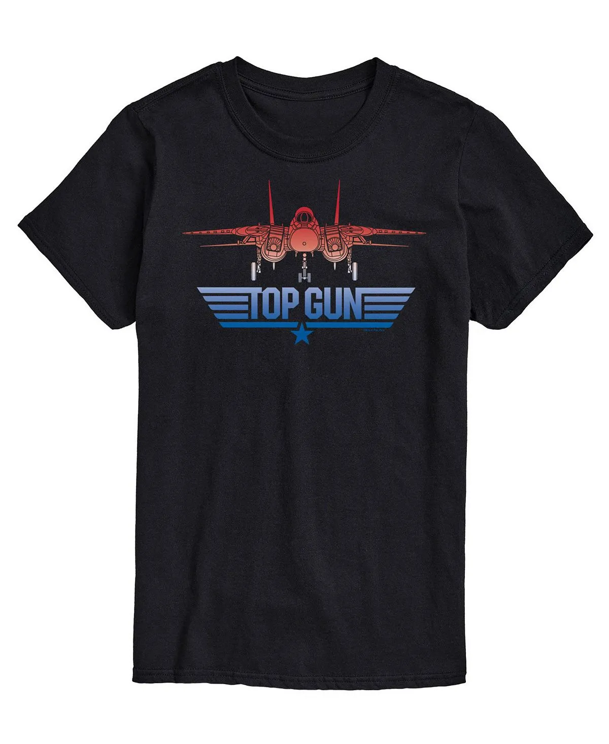 Men's top gun logo T-shirt with airplane print AIRWAVES, black