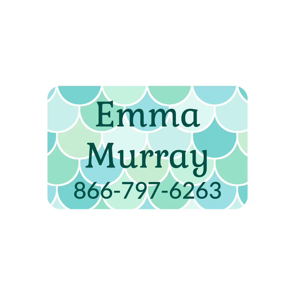 Mermaid Pattern Contact Clothing Labels